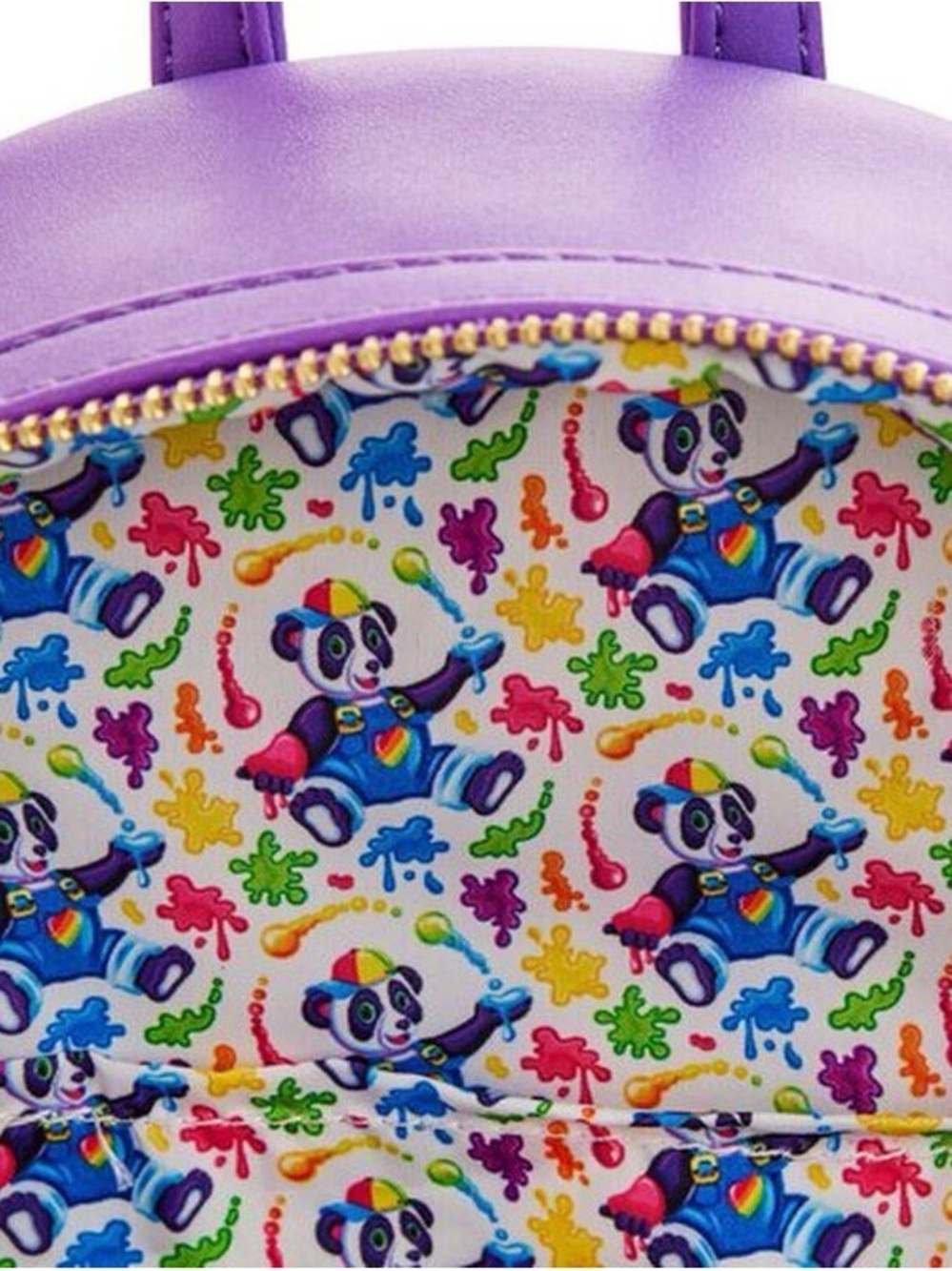 Lisa Frank Purple Panda Rainbow Hat Mini Backpack - Picture 5 of 12